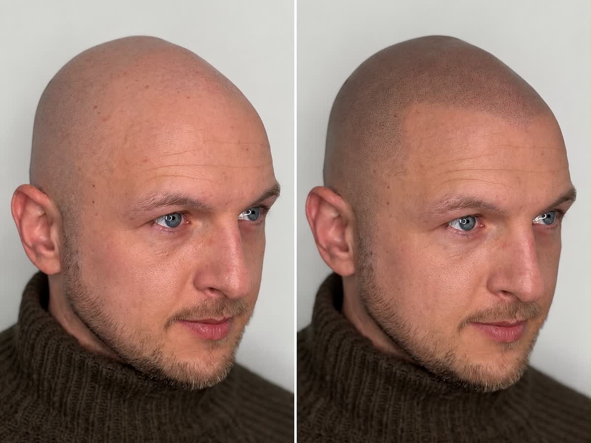 Haarpigmentierung Shaved Look vorher nachher in Oelde